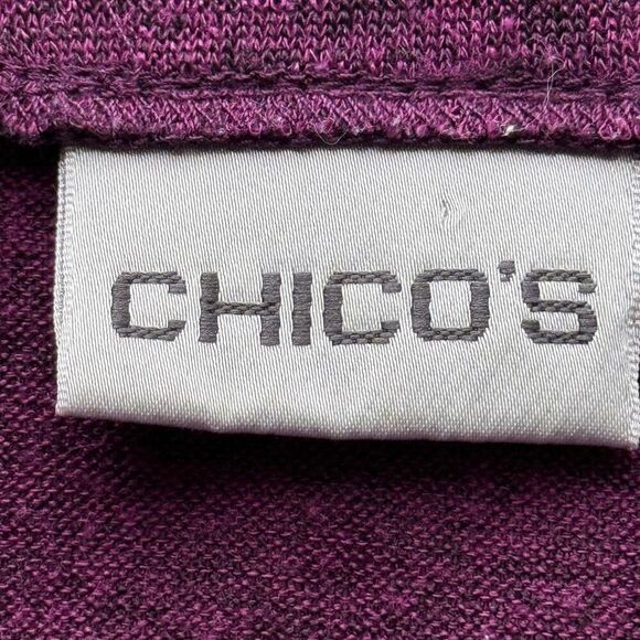 Chico's Knit Heather Round Neck Pullover Tank Top Purple Size 2 - Picture 4 of 7
